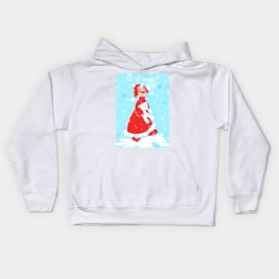 First Snow with Teddy Card Kids Hoodie